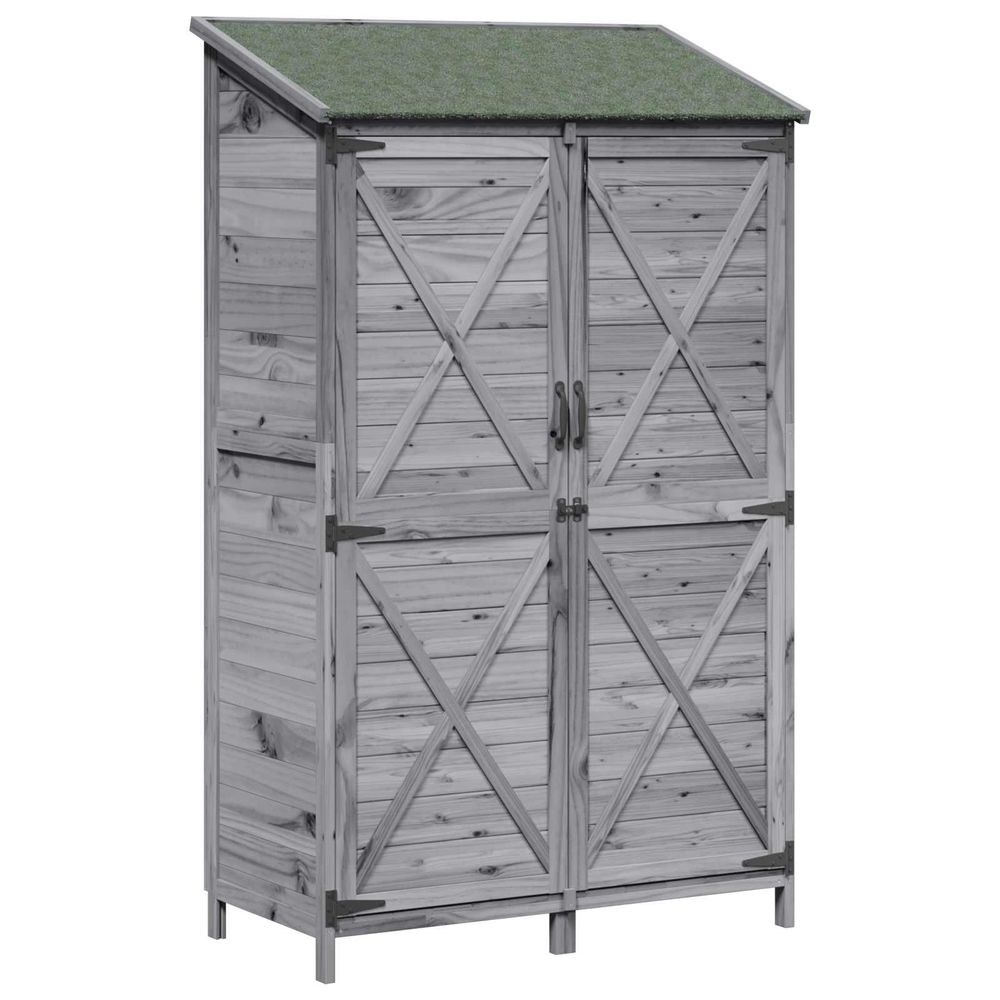 Abri de jardin gris 106 x 56 x 176,5 cm bois de sapin massif