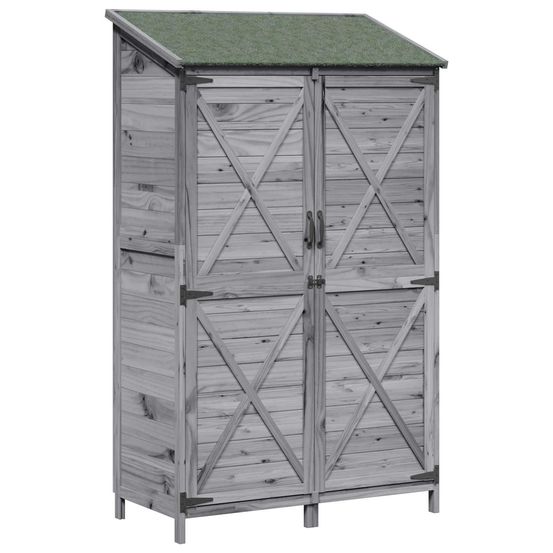 Abri de jardin gris 106 x 56 x 176,5 cm bois de sapin massif