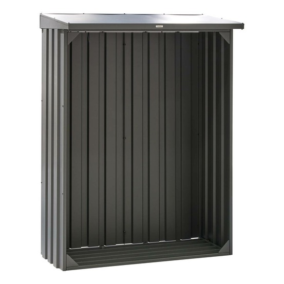 Abri à bûches forgia gris graphite en acier galvanisé 150x77x200 cm