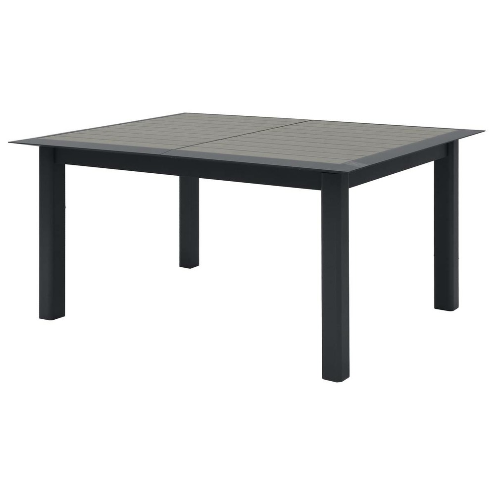 Table de jardin extensible allure effet bois muscade & graphite