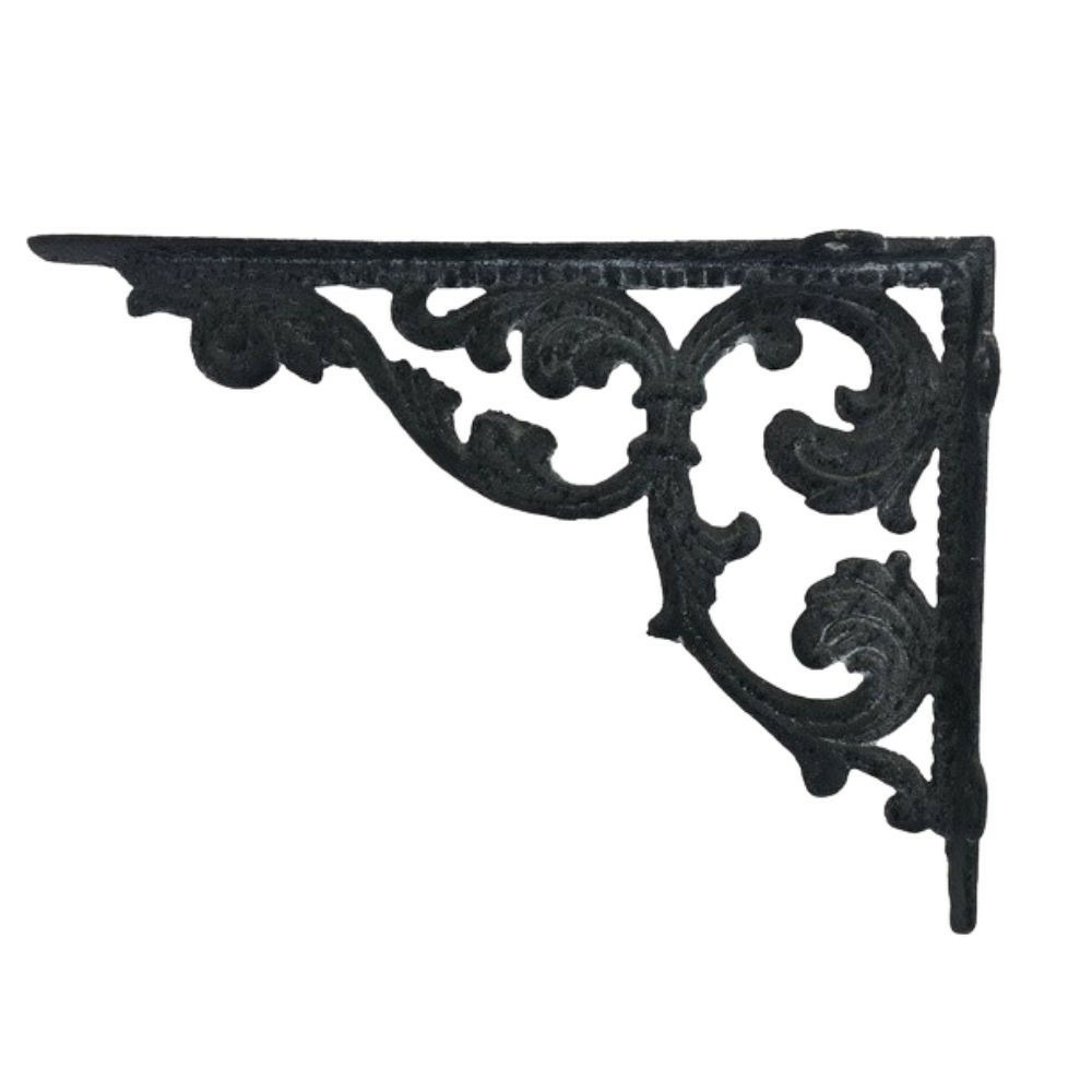 Equerre fixation étagère vintage ancienne fonte grise 28. 5 x 21 cm