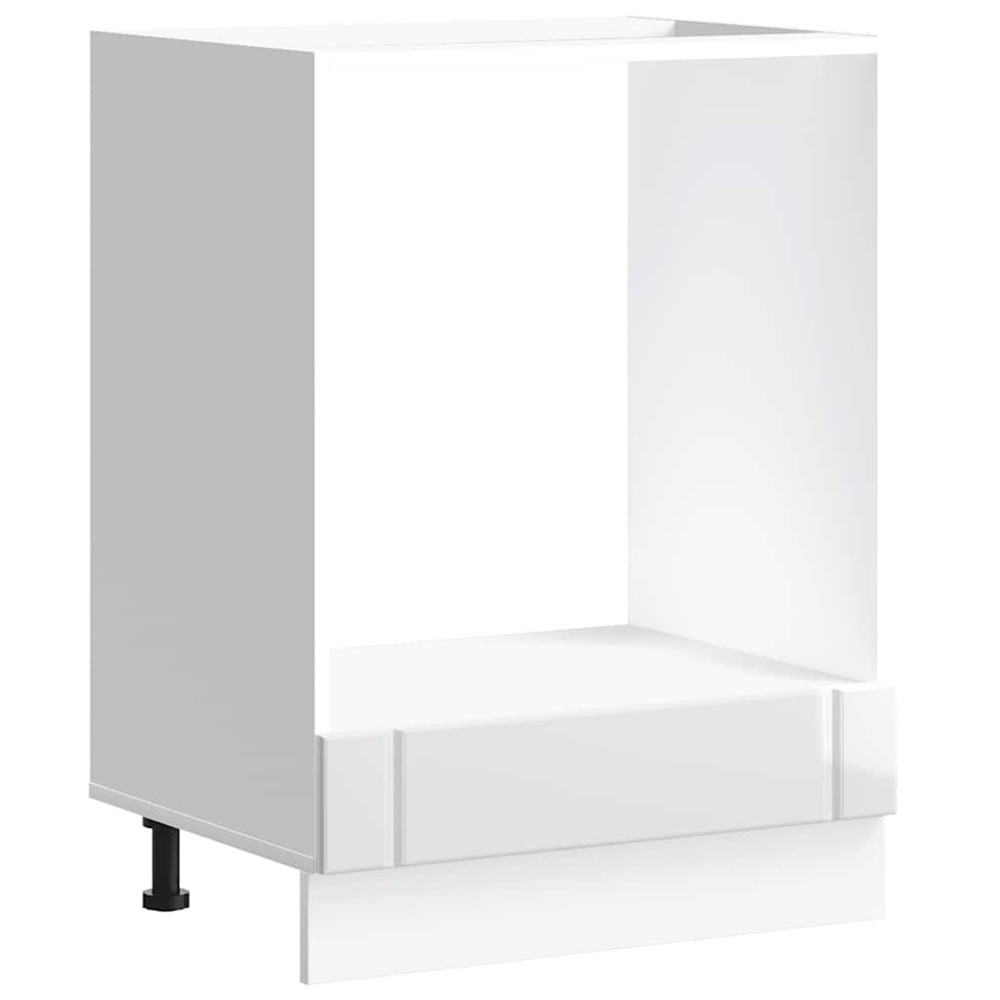 Armoire de four lucca blanc brillant bois ingénierie