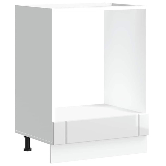 Armoire de four lucca blanc brillant bois ingénierie