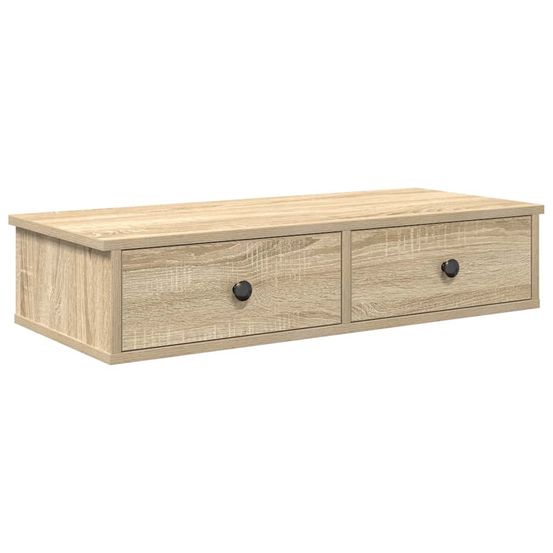 Étagère murale avec tiroirs chêne sonoma bois d'ingénierie