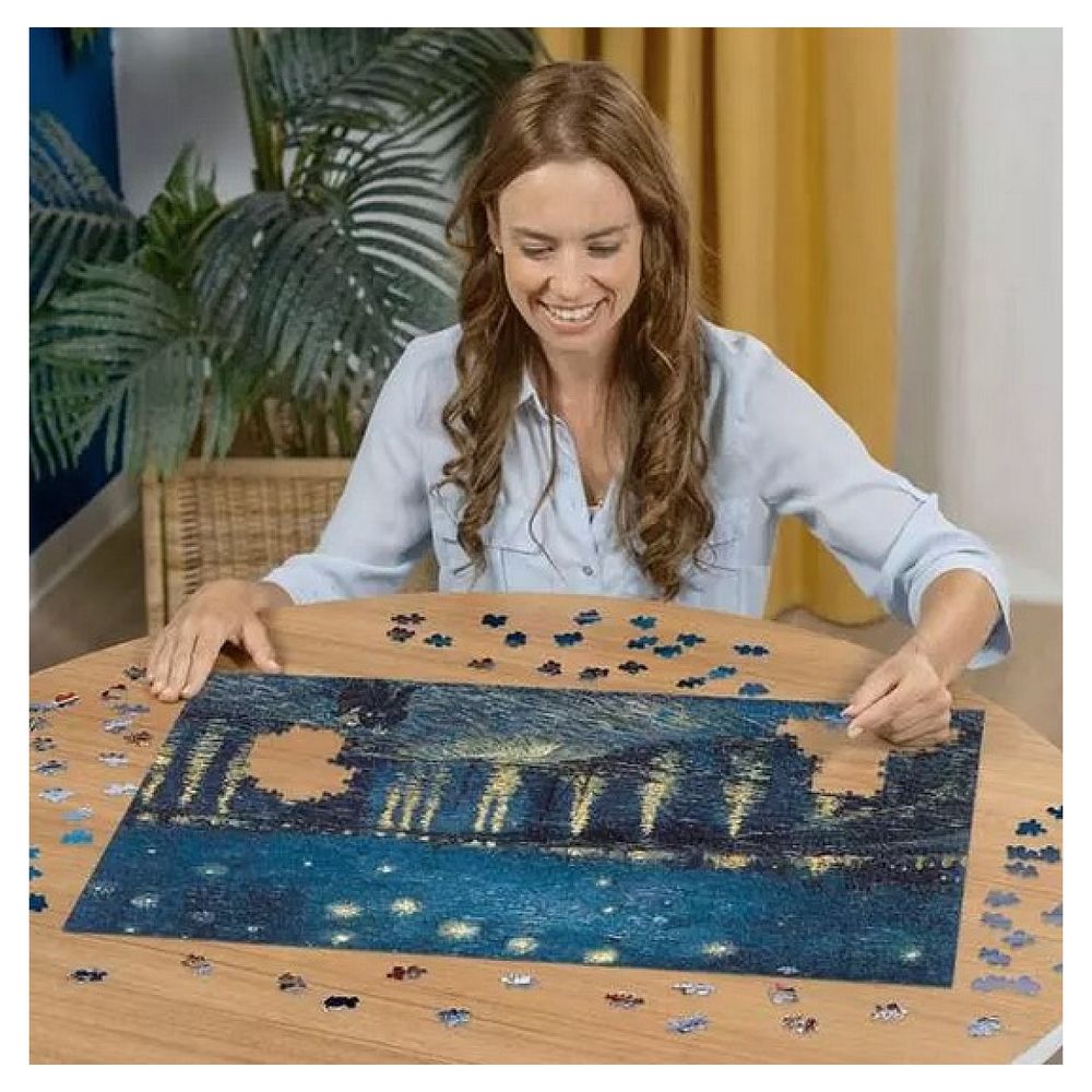 1000p puzzle la nuit etoilee sur le rhone - vincent van gogh