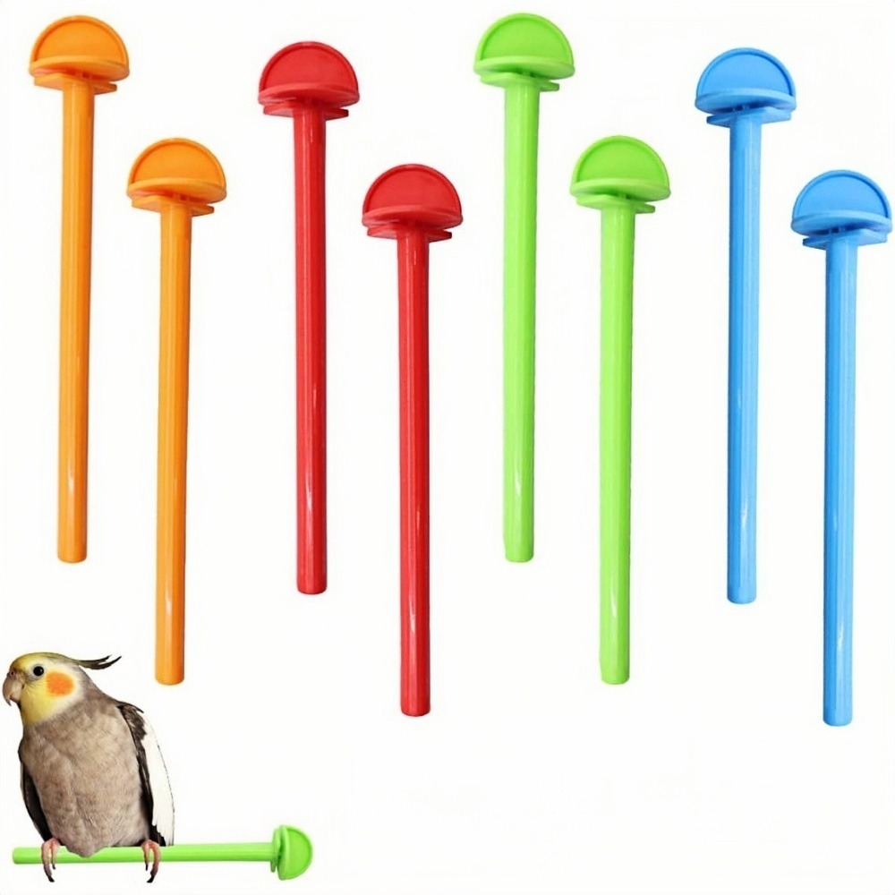 Lot de 8 perchoirs universels en plastique pour oiseaux