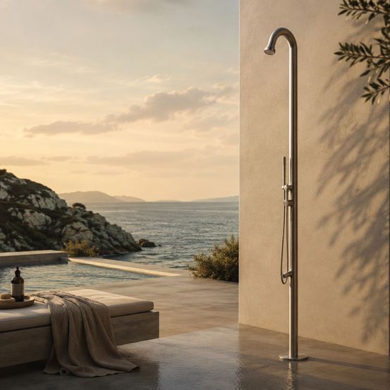 Douche exterieure eau chaudefroide inox acier inox 316l