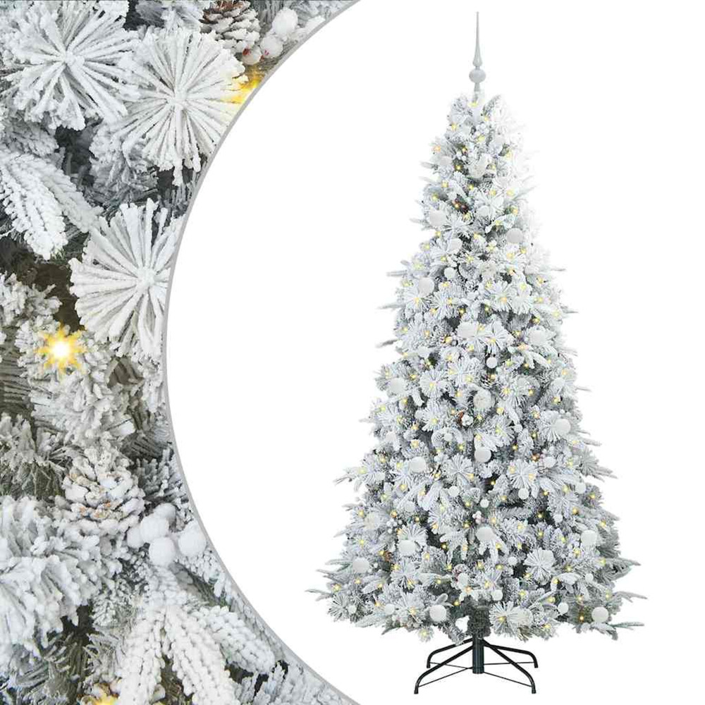 Sapin de noël artificiel à branches articulées blanc 210 cm
