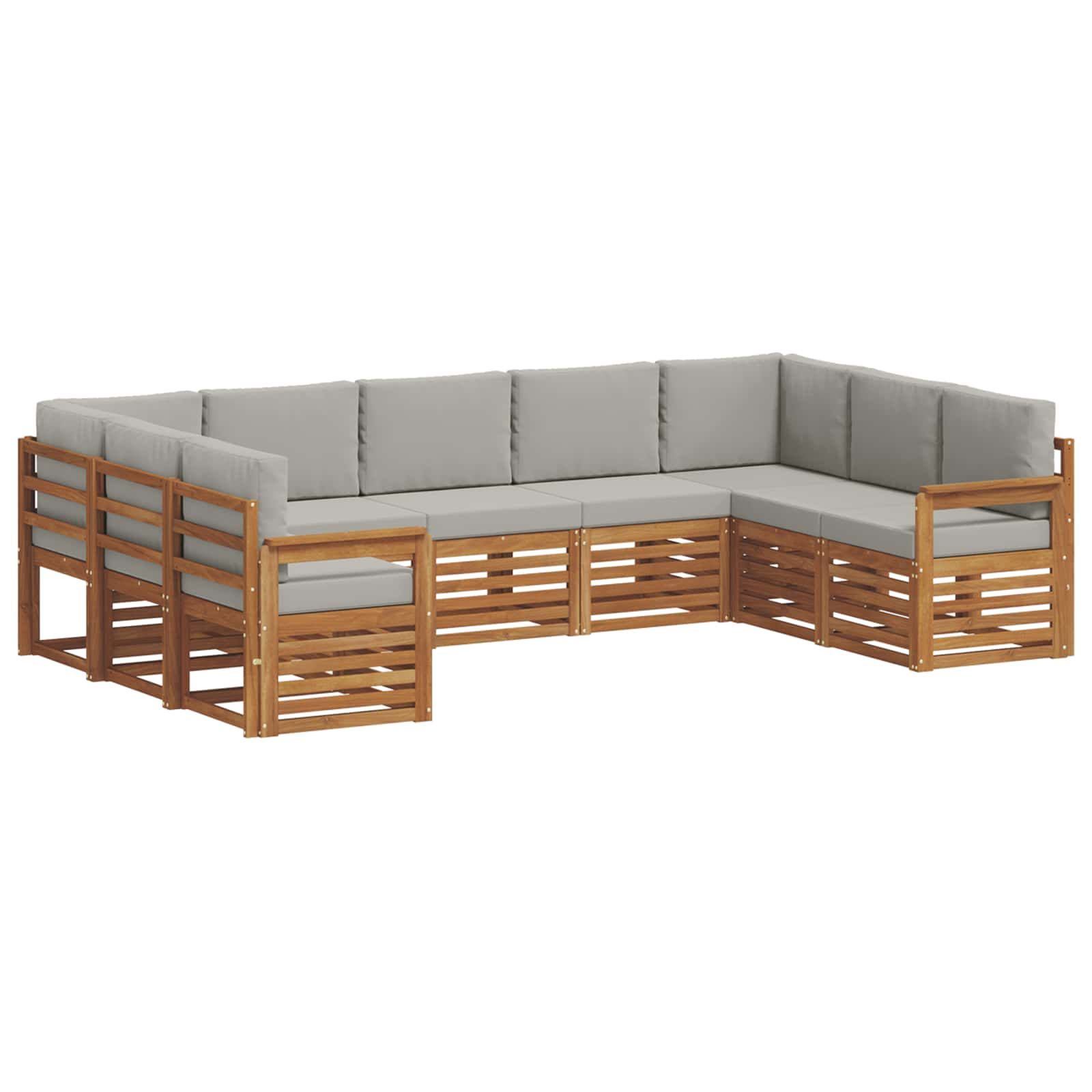 Ensemble de canapé d'angle 9 pcs gris naturel et clair