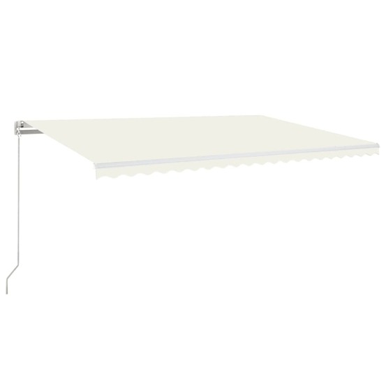 Auvent manuel rétractable avec led 500x300 cm crème