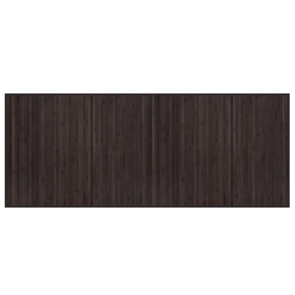 Tapis rectangulaire marron foncé 80x200 cm bambou
