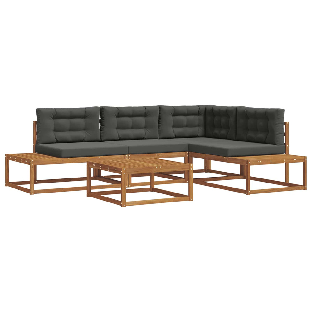 Ensemble de canapés d'extérieur 5 pièce naturel et anthracite