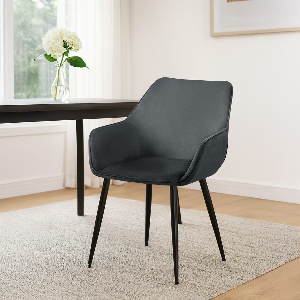 Chaise de salle à manger en velours vessa