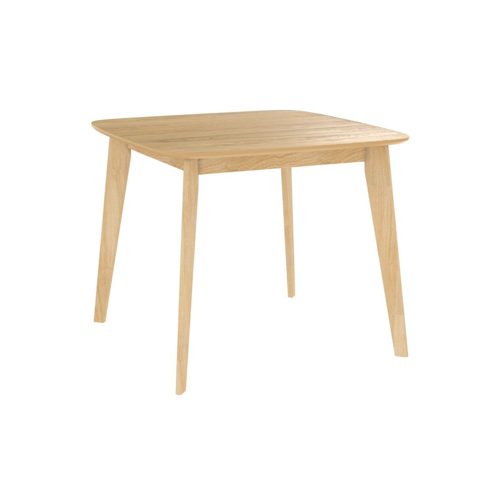 Julio-table carrée 4 personnes en bois clair naturel 90 cm