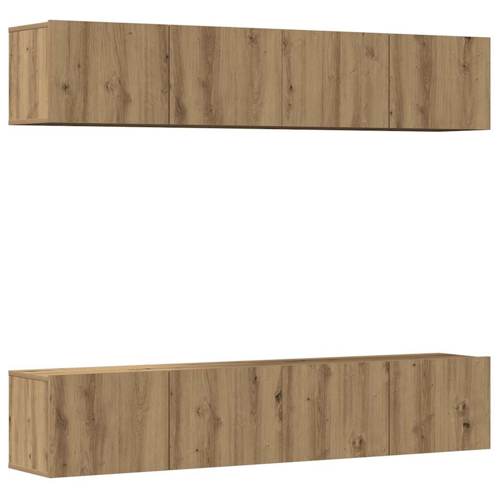 Meubles tv muraux 4 pcs chêne artisanal bois d'ingénierie