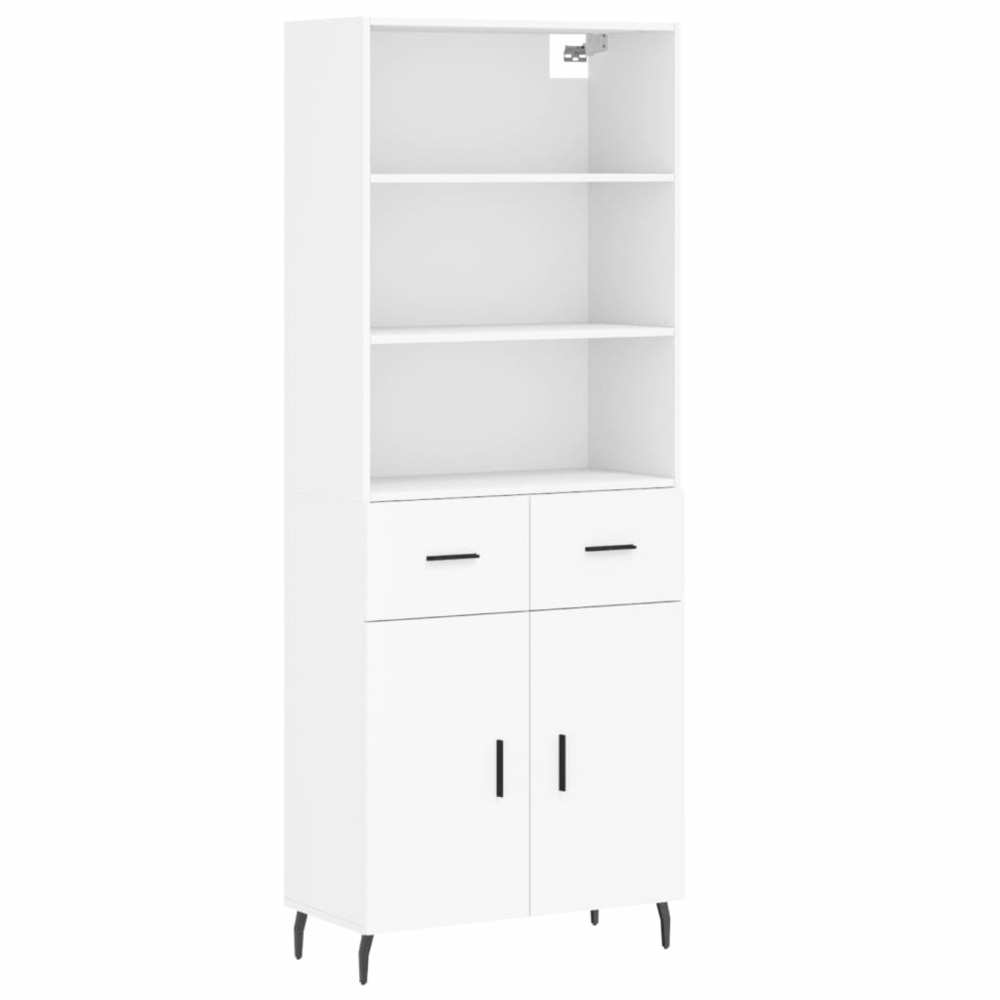 Buffet bahut commode armoire meuble de rangement organisateur cuisine salle de séjour salon haut 69,5 x 34 x 180 cm bois d'in
