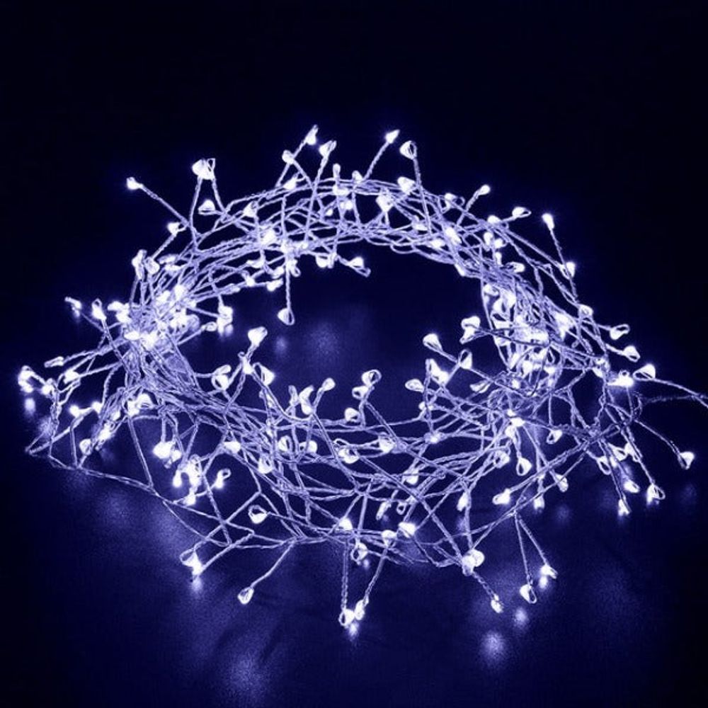 Couronne de noël illuminée - blanc - 2m00 piles