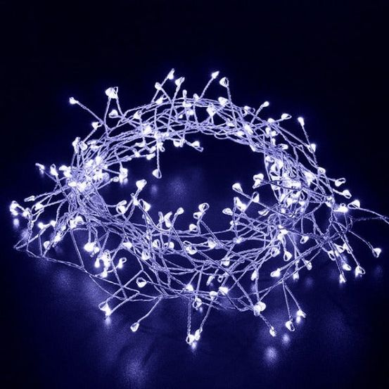 Couronne de noël illuminée - blanc - 2m00 piles