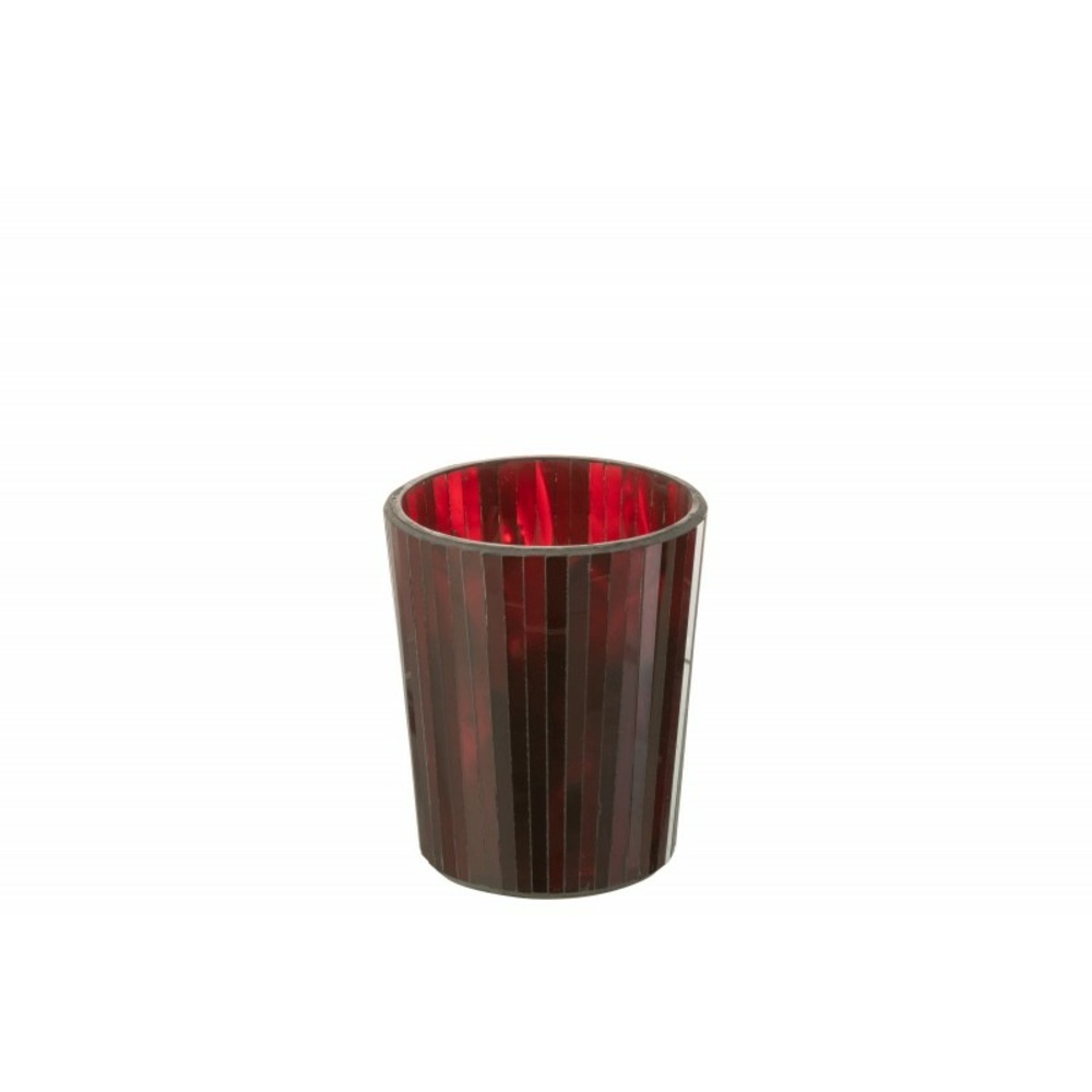 Bougie parfumée 50h dans pot en verre rouge 12.5x12.5x15.5 cm