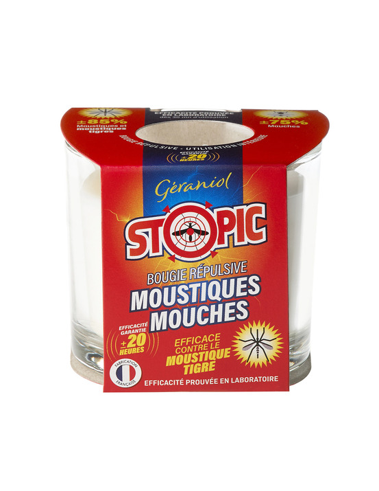 Bougie répulsive moustiques mouches 20h - stopic