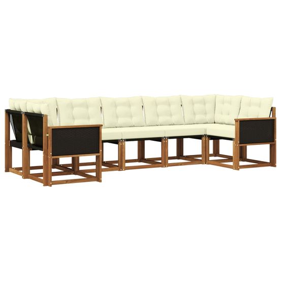 Ensemble de canapés d'extérieur 7 pc naturel et crème