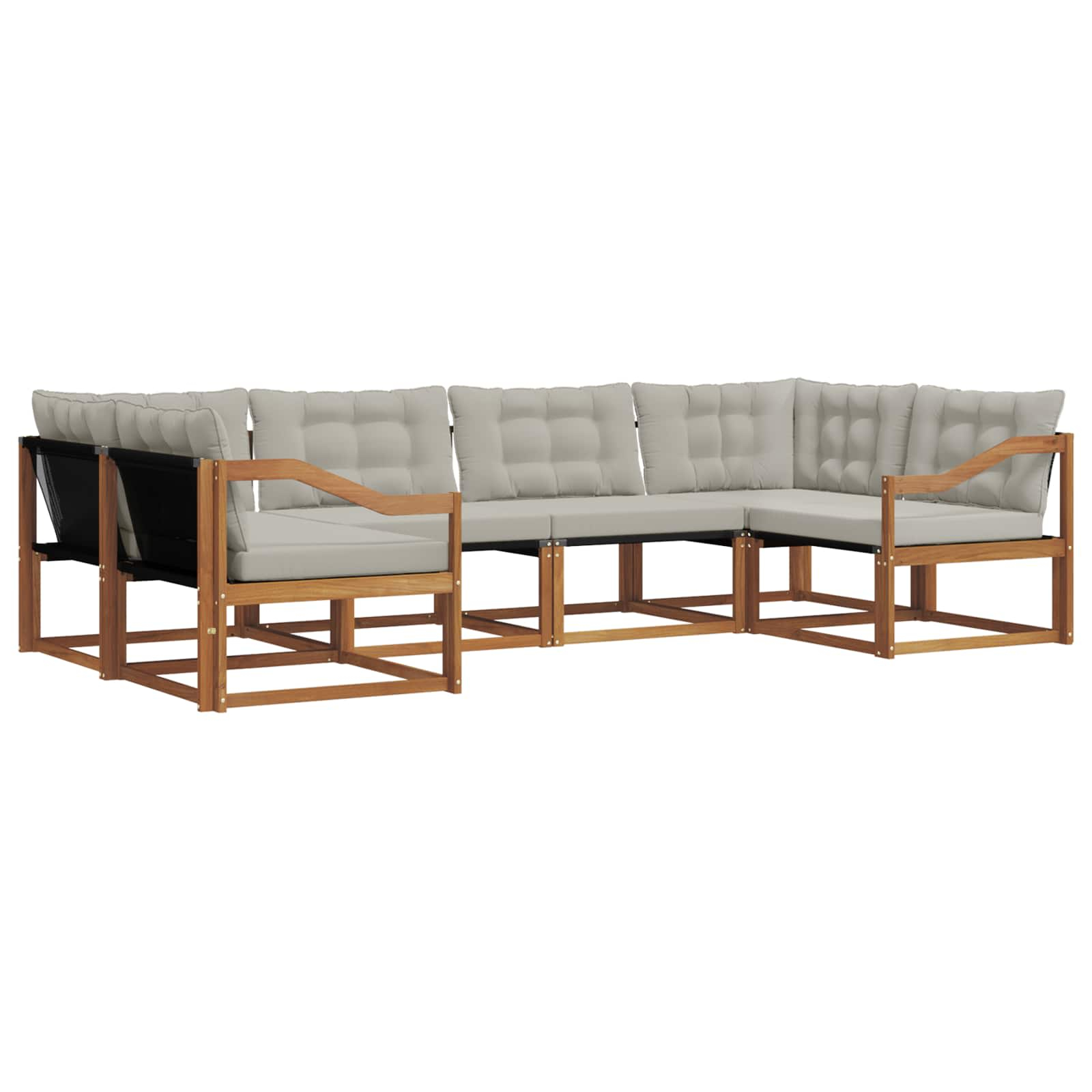 Ensemble de canapés d'extérieur 6 pcs gris naturel et clair