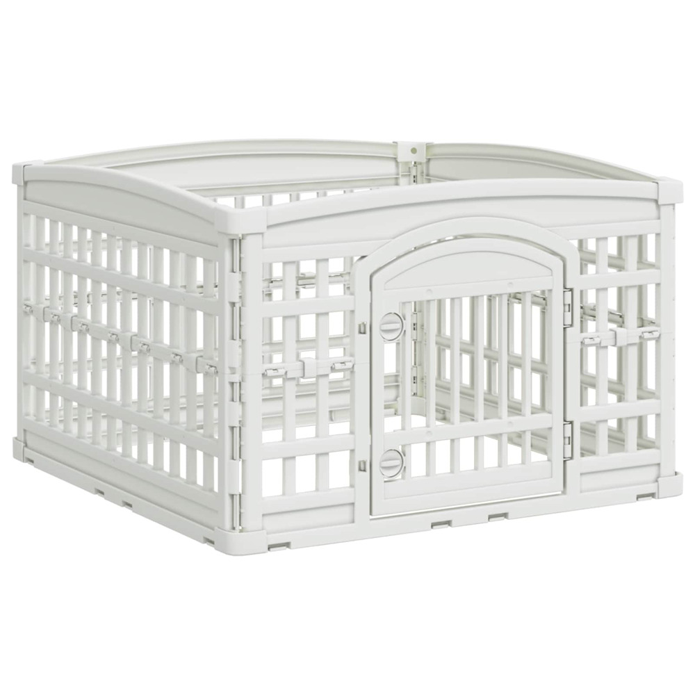 Parc pour chien à 4 panneaux blanc 91 x 91 x 58 cm plastique