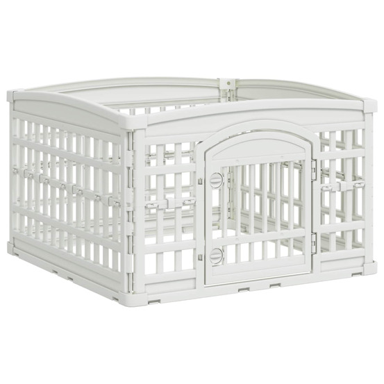 Parc pour chien à 4 panneaux blanc 91 x 91 x 58 cm plastique