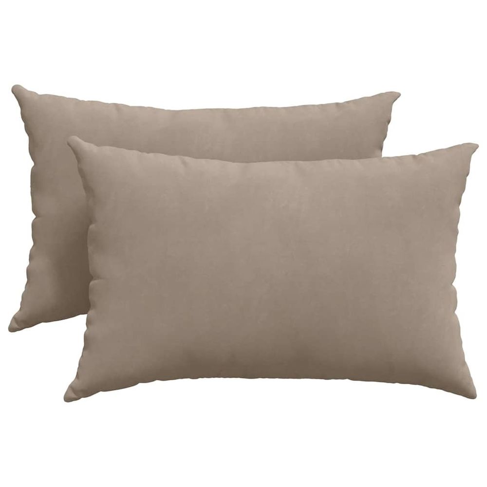 Coussins de canapé 2 pc tissu taupe 60 x 40 cm
