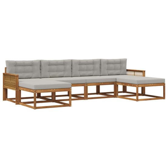 Ensemble de canapés d'extérieur 6 pc naturel et gris clair