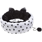Couchage rembourré lit chats muffin avec coussin, coton et fourrure écologique, jeu, lavable