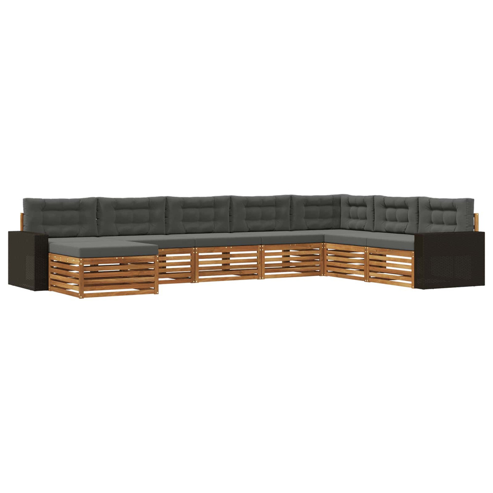 Ensemble de canapés d'extérieur 8 pcs naturel et anthracite