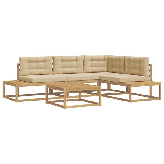 Ensemble de canapés d'extérieur 5 pc blanc polyester