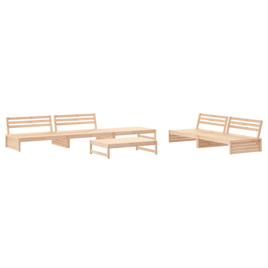 Salon de jardin 6 pcs bois de pin massif