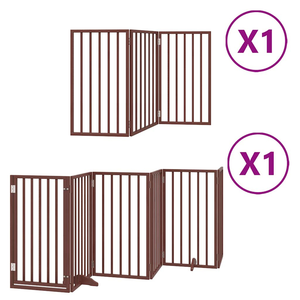 Barrière pour chien porte pliable 9 panneaux bois de peuplier