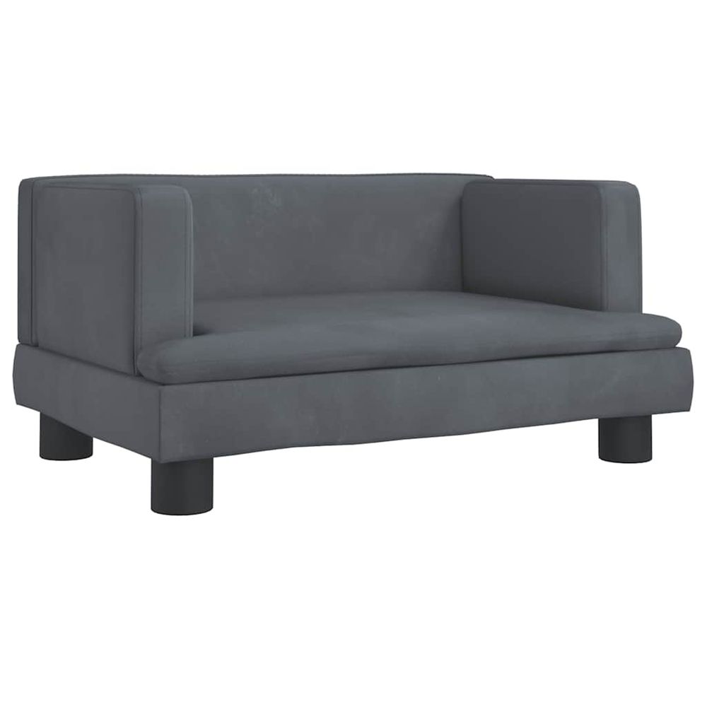 Lit pour chien gris foncé 60x40x30 cm velours