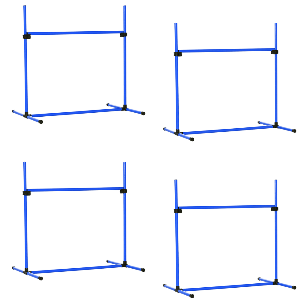 Set obstacles agility plastique pour dressage chiens hauteur modulable 99x65x94cm bleu - comfortxl outdoor living
