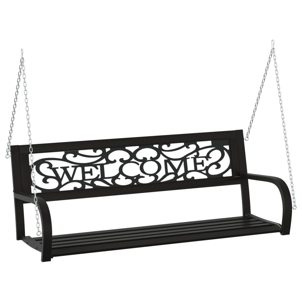 Balancelle de jardin 125 cm acier et plastique noir
