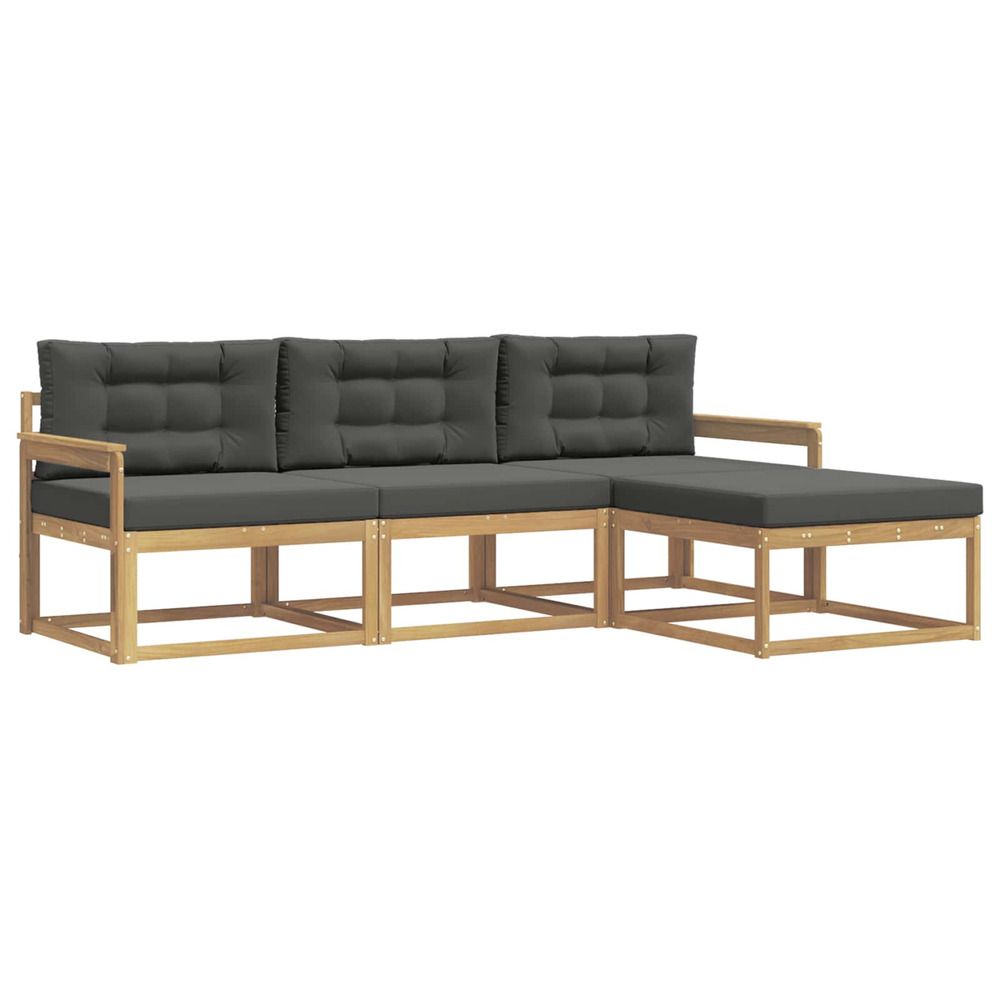 Ensemble de canapés d'extérieur 4 pc blanc et anthracite