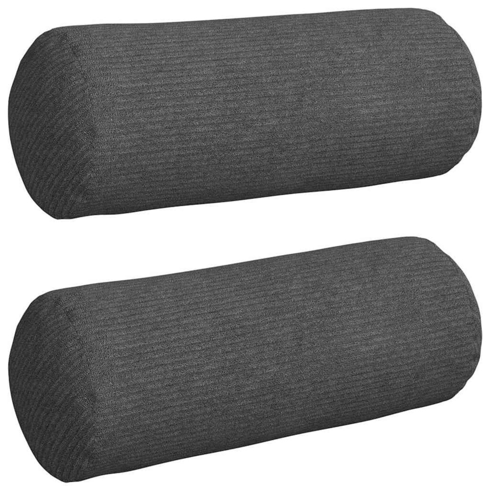 Coussins d'accent 2 pcs gris foncé ø 15 x 40 cm