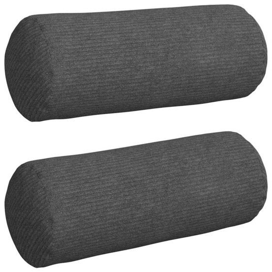 Coussins d'accent 2 pcs gris foncé ø 15 x 40 cm