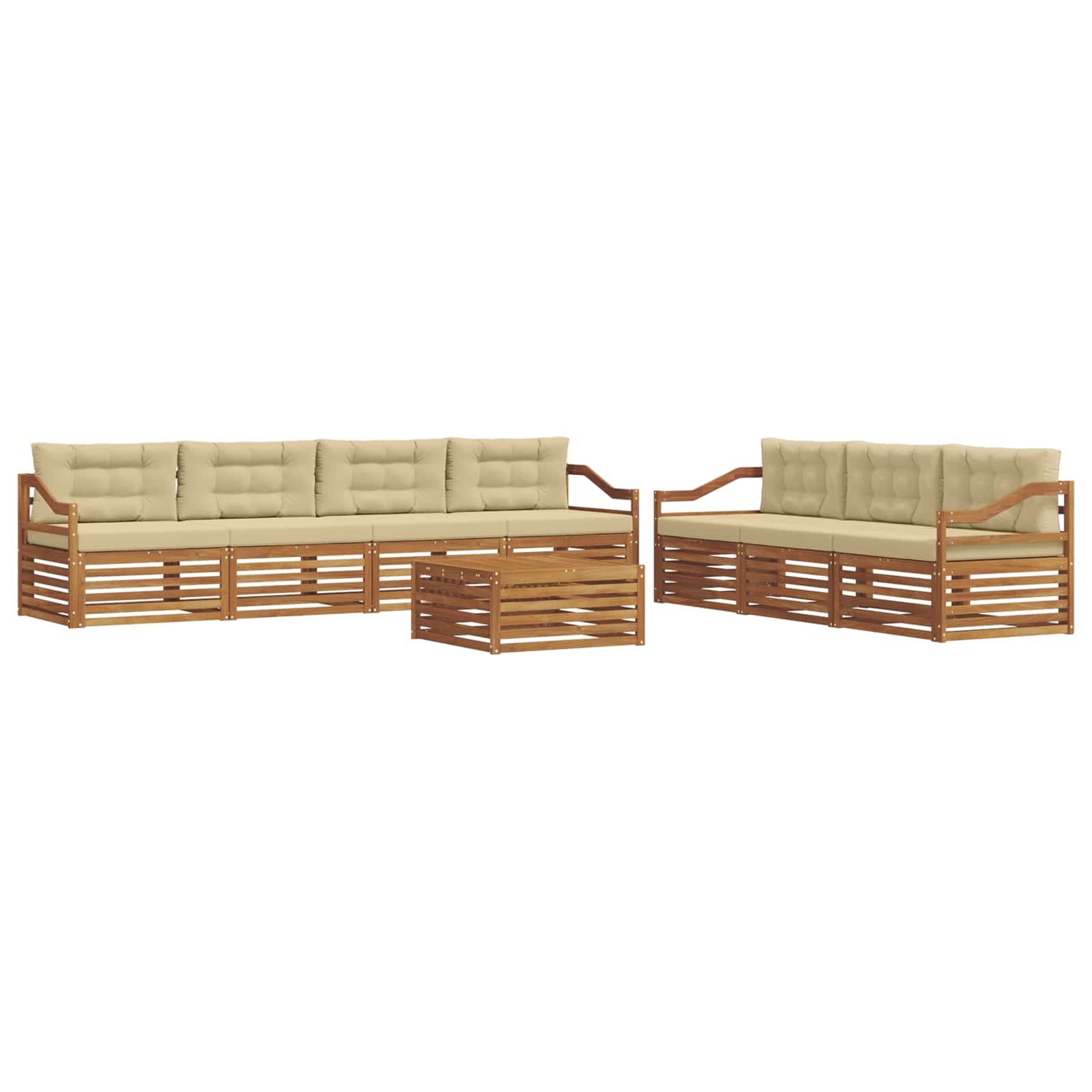 Ensemble de canapés d'extérieur 8 pcs naturel et beige