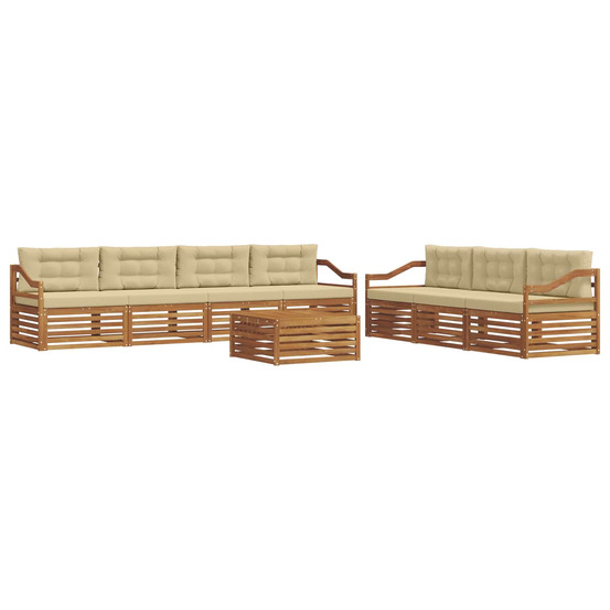 Ensemble de canapés d'extérieur 8 pcs naturel et beige