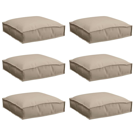 Coussin pour assise de palette 6 pcs taupe 40 x 40 x 8 cm