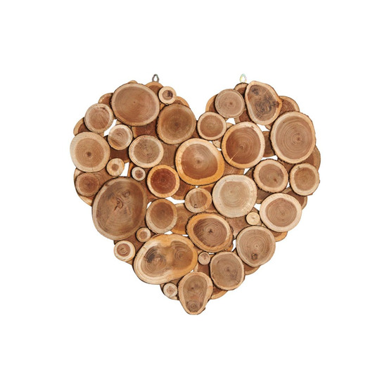 Coeur à suspendre en rondins d'arbre à soie