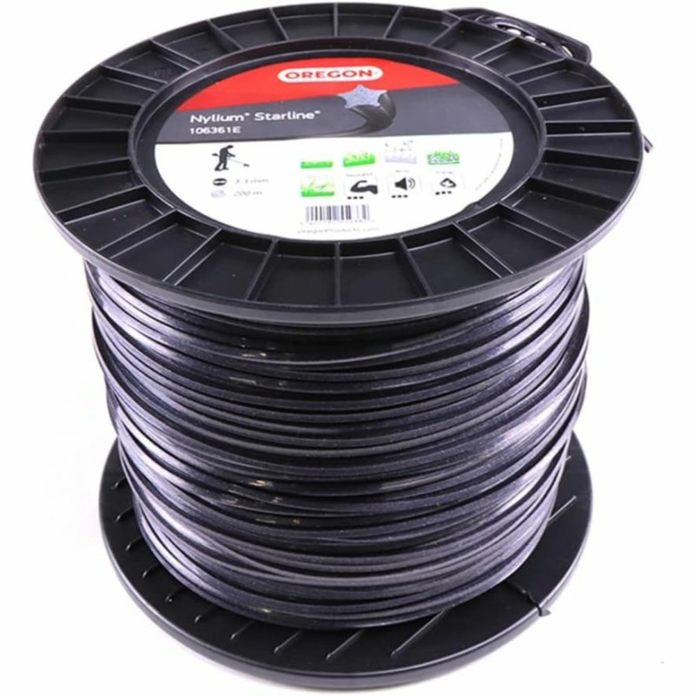 Fil débroussailleuse etoile nylium starline noir ø3.3mm/200m oregon 106361e