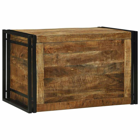 Boîte de rangement 80 x 50 x 50 cm bois de mangue brut