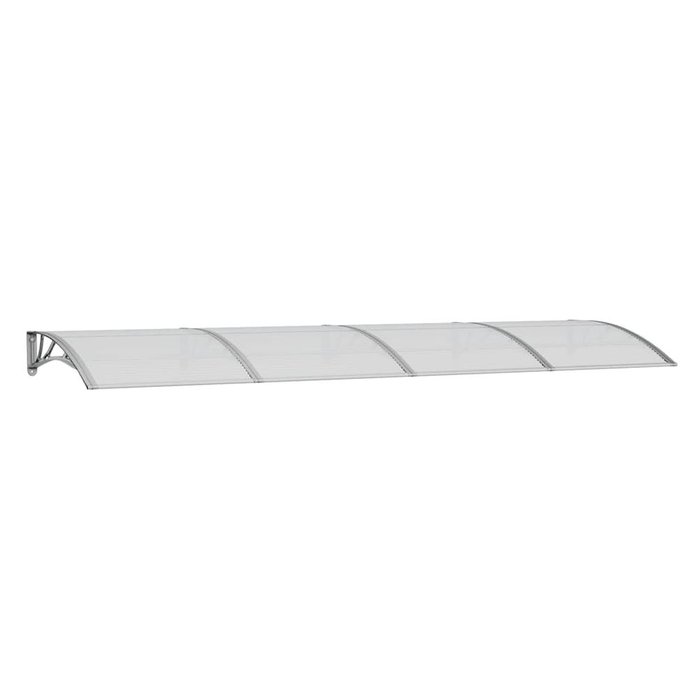 Auvent de porte gris 350 x 100 cm en polycarbonate