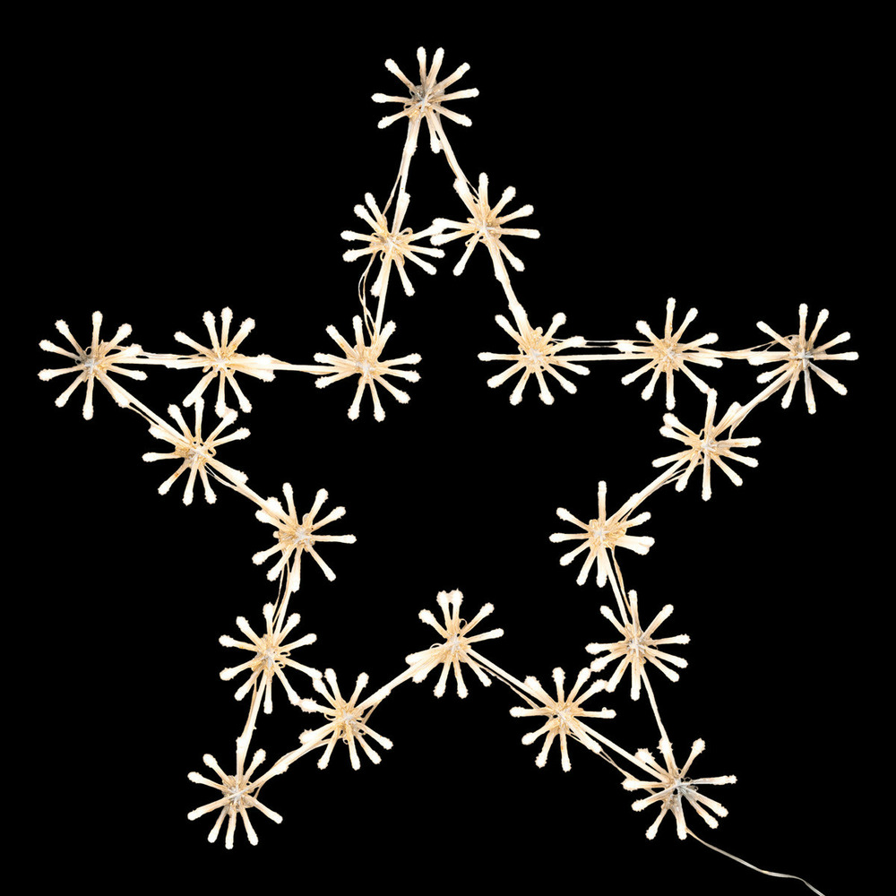 Déco lumineuse étoile en métal blanc 200 led blanc chaud h 60 cm