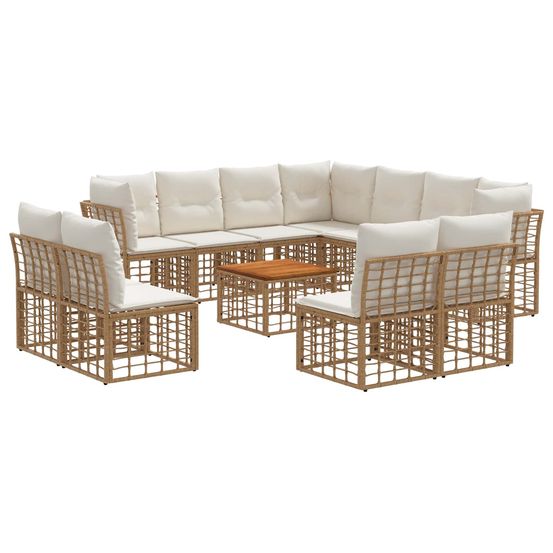 Ensemble de canapés d'extérieur 12 pc blanc naturel et crème